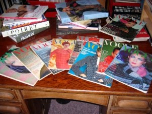 Vogue magazines at the fashion bookshop Vintage Vogue magazines